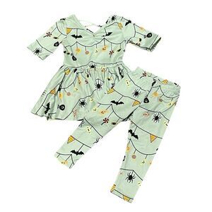 Dot Dot Smile Ballerina Dress / Pants Mint Black Orange Bats Candy Corn 12-24 mo